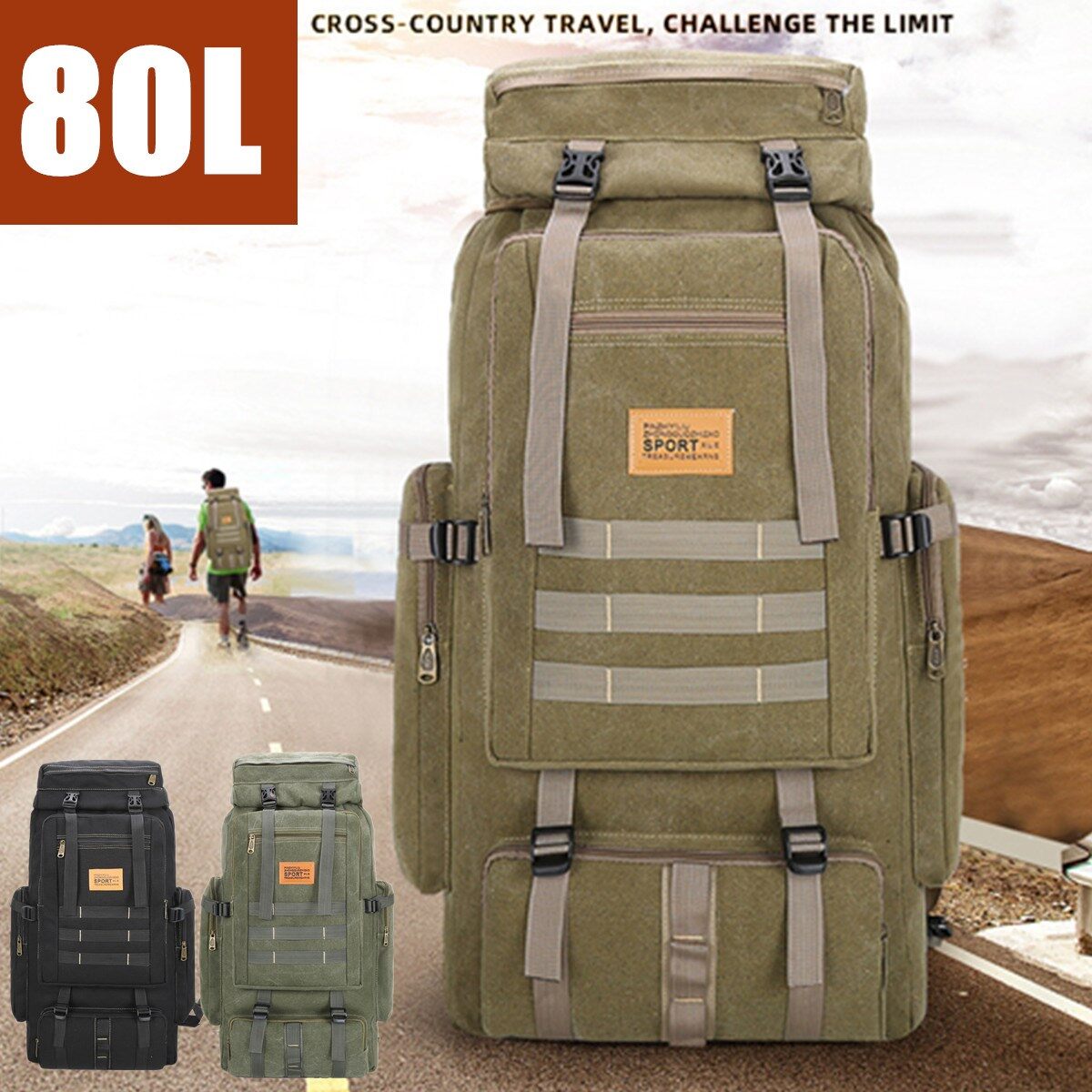 canvas hiking backpack