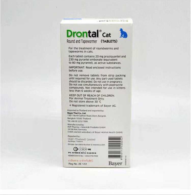 Bayer Drontal cộng với 1 viên thuốc tẩy giun ngon cho mèo