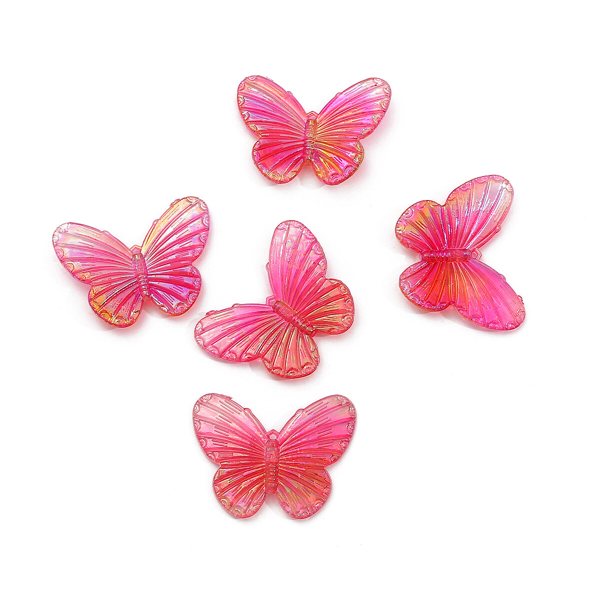 4PCS 40x30mm Beauty Colorful Acrylic Butterfly Charm Pendant For DIY Earring Necklace Jewelry Findings Making