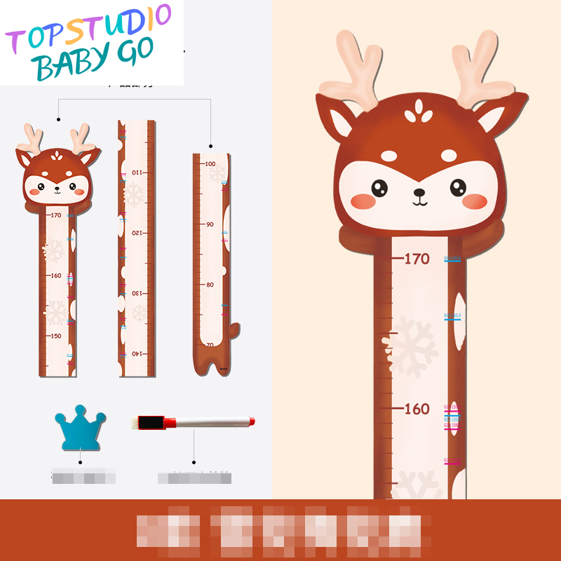(Cle)Topstudio BabyGo Cartoon Removable Baby Playmat Height Measuring Artifact Wall Sticker Recordable Height Ruler