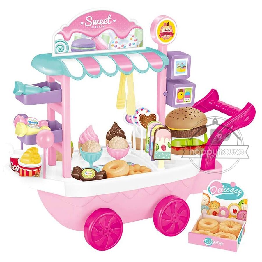 Mini Ice Cream Truck Candy Trolley House Play Educational Toys Cart