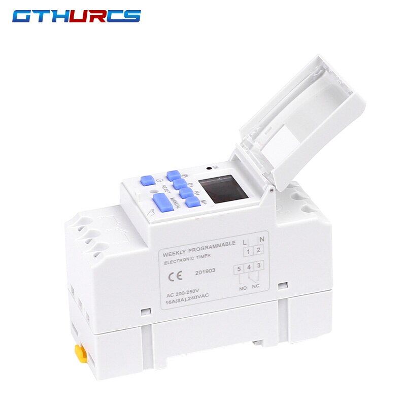 Electronic Weekly 7 Days Programmable Digital TIME Relay Timer Switch Control AC 220V 230V 12V 24V 30A Din Rail AHC30A THC30A