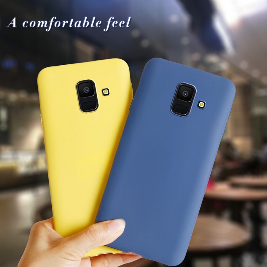 Samsung galaxy a6 a6+ case candy silicone matte soft phone case back cover for samsung a 6 a 6plus