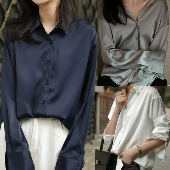 women's plus size satin blouses