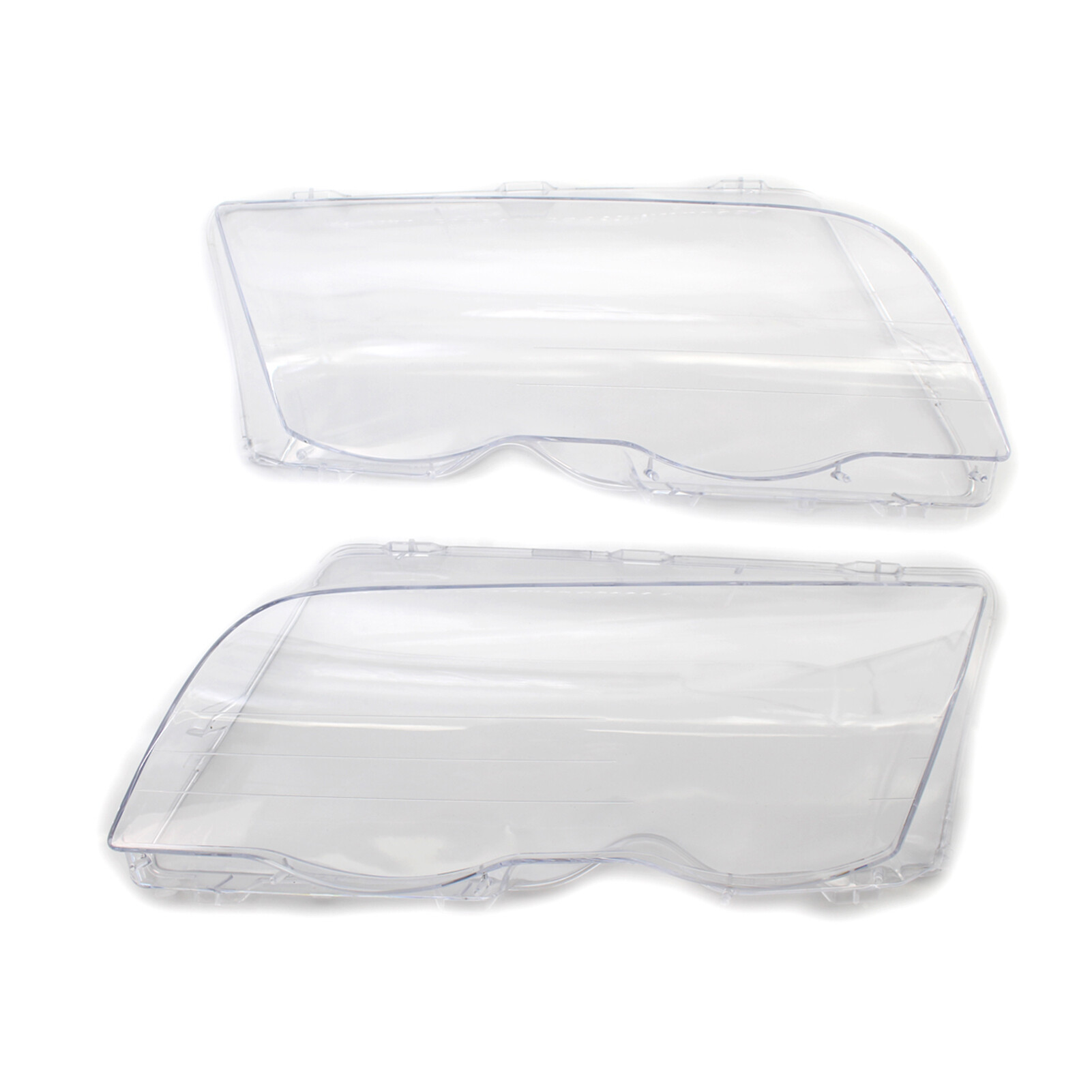 1 pair left right headlight headlamp clear lens cover replacement for bmw e46 3 series 1998-2001 4 door