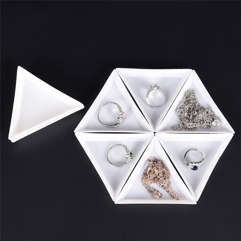 SILARA 10pcs Equilateral Triangle Plate For Jewelry Beads Storage Environmental plastic