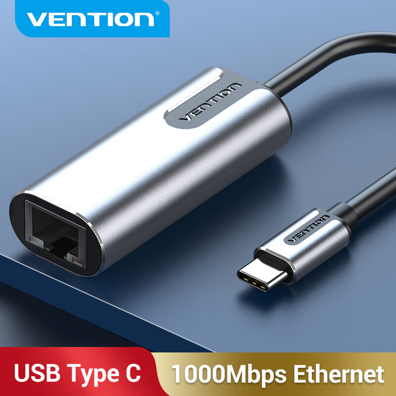 Vention Bộ Chuyển Đổi USB Type C Sang Gigabit Ethernet Áp Dụng Cho Giao Diện USB C Hỗ Trợ Tốc Độ Cực Nhanh 1000Mbps Cho Apple Macbook HuaWei Matebook Lenovo Notebook XiaoMi USB 3.1 USB C Sang Bộ Chuyển Đổi Ethernet Digibit