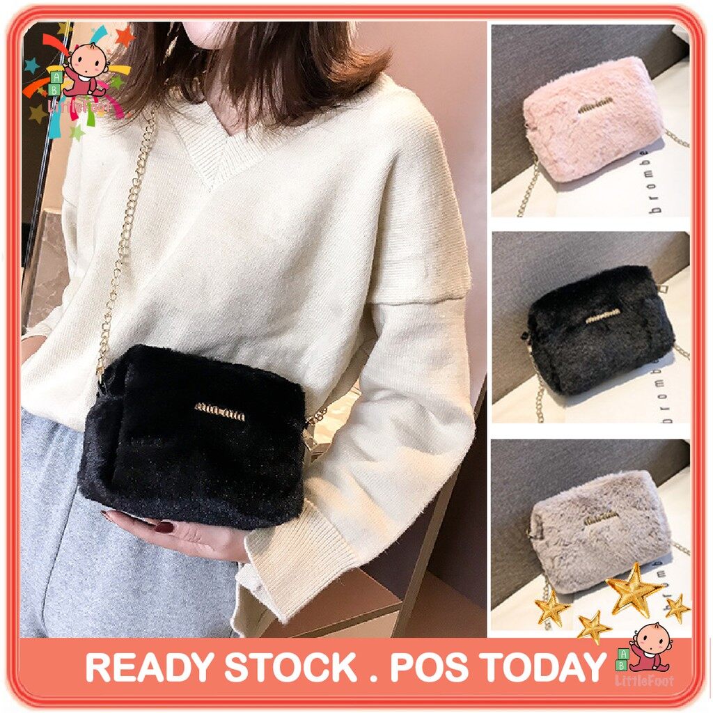 fluffy sling bag