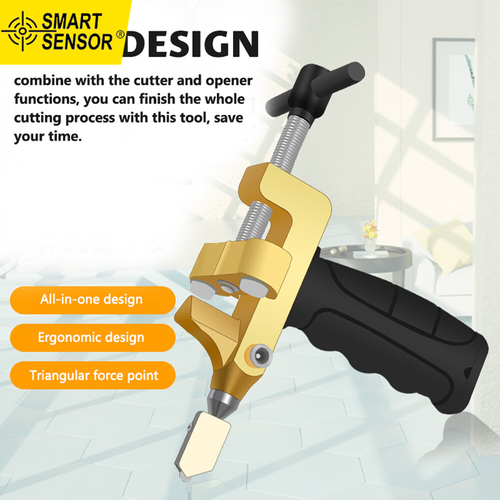 SMART SENSOR Portable Manual Glass Tile Opener Hand-Held Replacement Cutter Heads Ceramic Tile Glass Cutter Multi-function Glass Cut