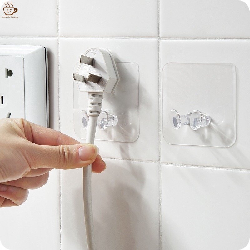 1/5pcs Multifunctional Wall-mounted Storage Hook/USB Cord Power Plug Socket Bracket/cable Storage Box/home Office Super Glue Hanger/high-quality Wall-mounted Self-adhesive Hook
