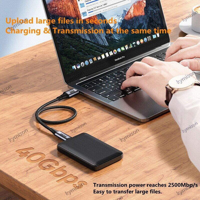 Cáp Nguồn USB4 USB Type C Tương Thích Với Thin-derbolt 3 8K 60Hz 40Gbps Truyền Dữ Liệu Sạc Nhanh 100W 5A Cho Máy Tính Xách Tay Máy Tính Xách Tay