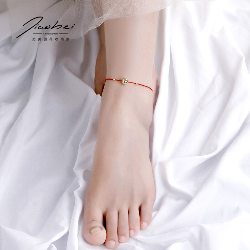 Vòng Chân Nữ Dây Thừng Đỏ Hàn Quốc Cá Tính Đơn Giản Lưới Đỏ Trang Sức Vòng Chân Thích Hợp Thiết Kế Ý Nghĩa Phong Cách Cổ Xưa Phụ Kiện Mới