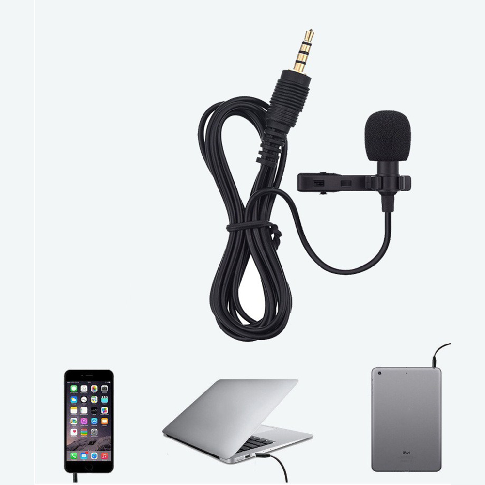 3.5mm Jack Mobile Phone Microphone Tie Clip on Lapel Microphone for Smartphone