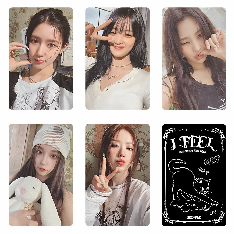 I-dle mini 6th album i feel pb photocard butterfly cat queen lomo card kpop gidle yuqi shuhua miyeon seyeon queen card 5 per set