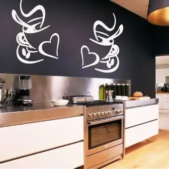1 Pair Vinyl Kitchen Ornament Wall Art Cafe Decal Wall Stickers