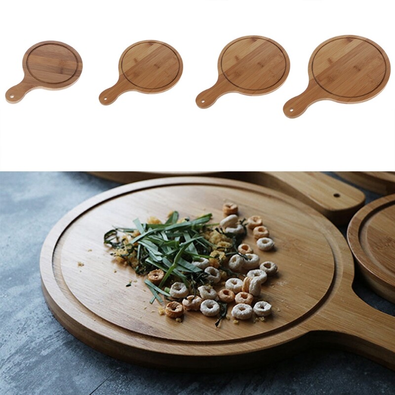 Mái Chèo Pizza Bằng Gỗ Tròn Bền Bảng Phục Vụ Khay Cắt Gọt Vỏ 4 Kích Cỡ