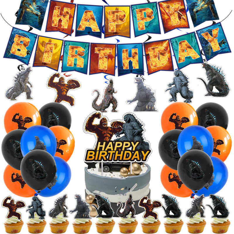 Betterservice Godzilla VS King Kong theme balloon for boys Birthday