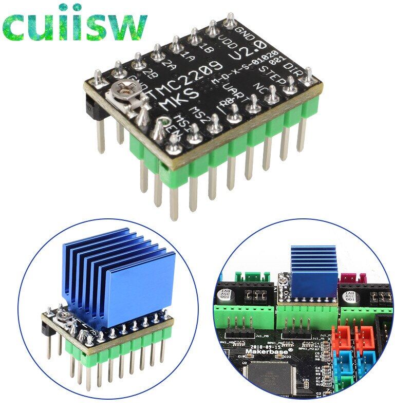 Mks tmc2209 2209 stepper motor driver stepstick 3d printer parts 2.5a uart ultra silent for sgen l gen l robin nano