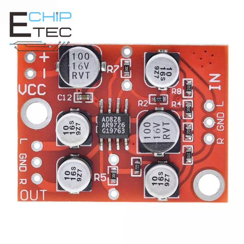 Bảng Tiền Khuếch Đại Âm Thanh Nổi Mô-đun Tiền Khuếch Đại 1 Cái DC 5V-15V 12V AD828