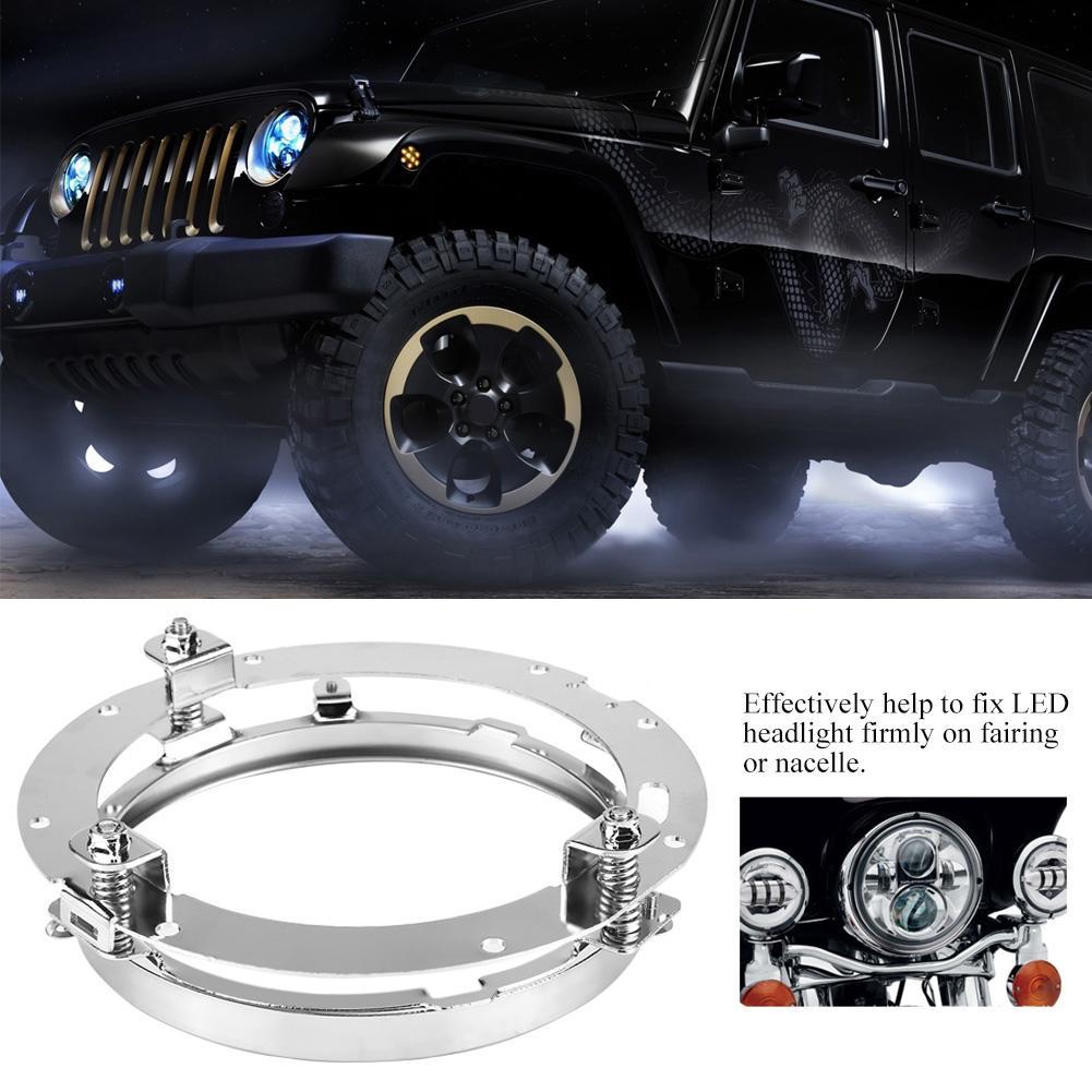 Black Chrome 7inch Round Headlight Ring Mounting Bracket For 7" Led Black Chrome 7inch Round Headlight Ring Mounting Bracket For 7" Led
