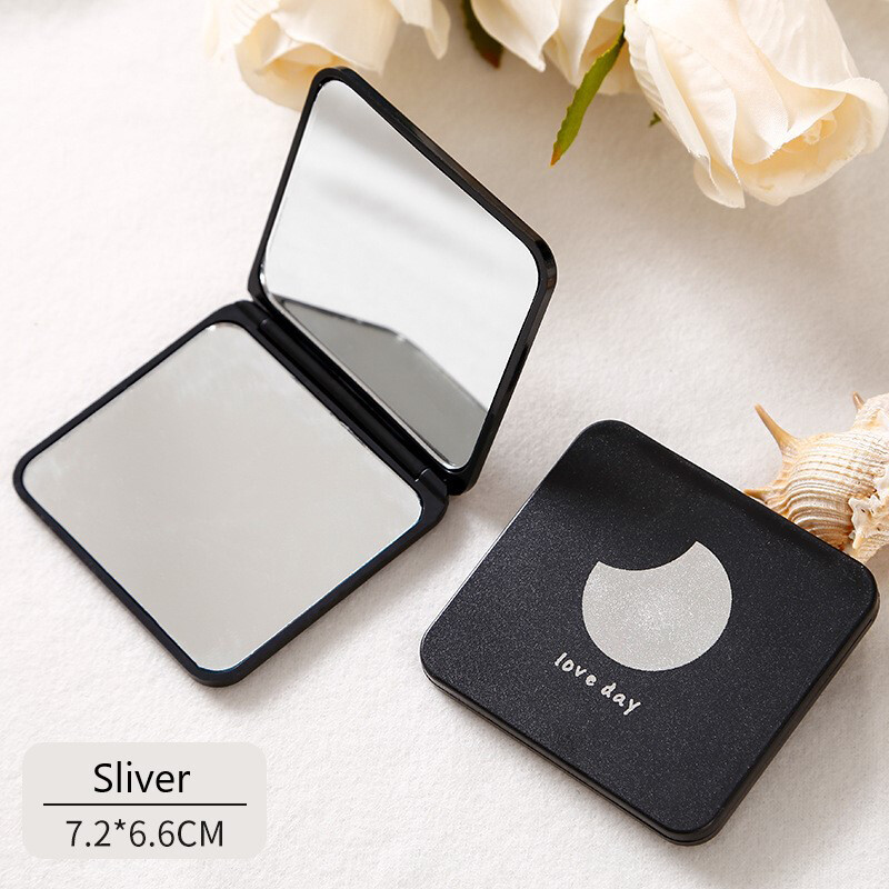 JIAOQI Gương Trang Điểm Gấp Gọn Gương Trang Điểm Mini Hình Vuông Gương Cầm Tay Tiện Dụng