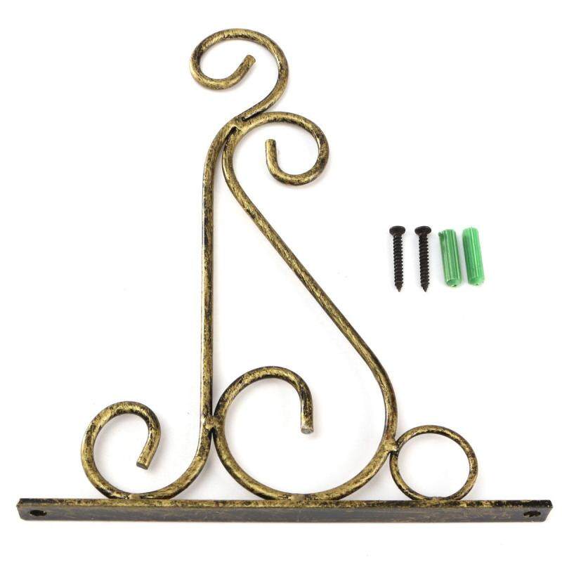 Iron Garden Wall Light Hanging Flower Plant Pot Bracket Hook Shelf Stand Holder Bronze