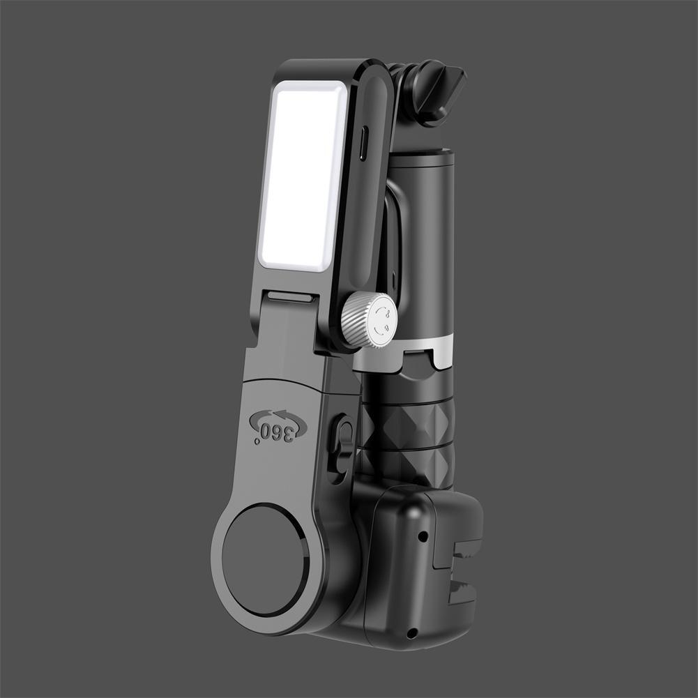 Zeallion Mobile Phone Selfie Stick Anti-shake Hand-held Single-axis Gimbal Stabilizer with Fill Light for Live Broadcast