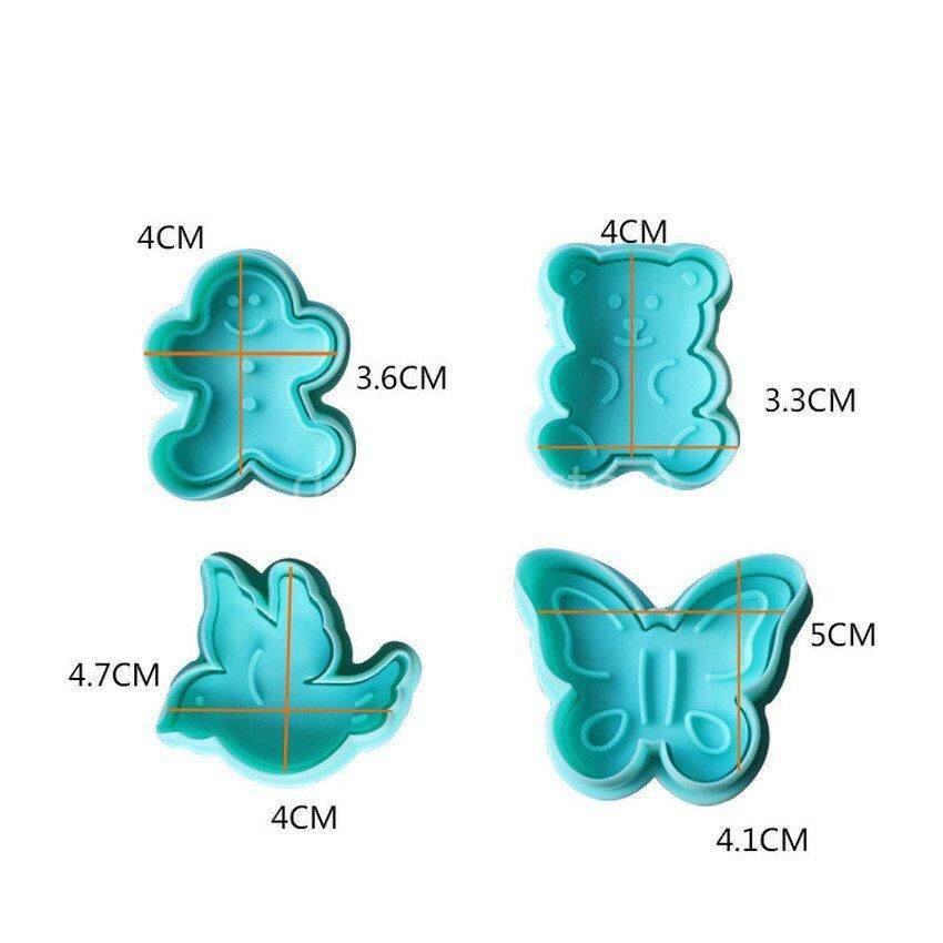 DZS 4 Họa Tiết Gấu Bánh Và Khuôn Cắt Cookie Khuôn Có Nắp