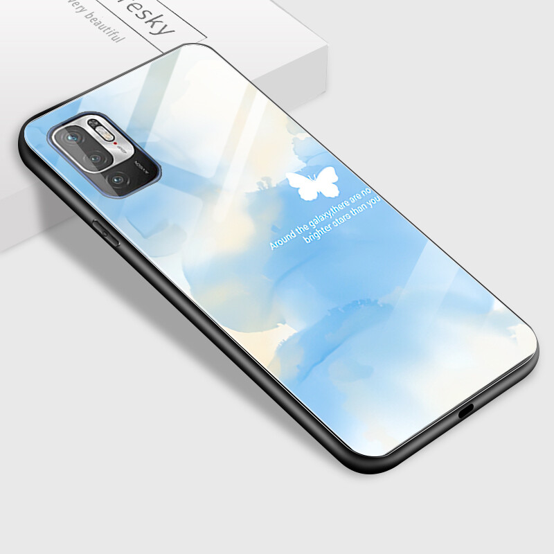 Hard Case For Xiaomi Redmi Note10 Note 10 5G Note10 Pro Note 10S Multicolored Dreamlike Painting Design Shockproof Glossy Case Tempered Glass Back Cover Casing