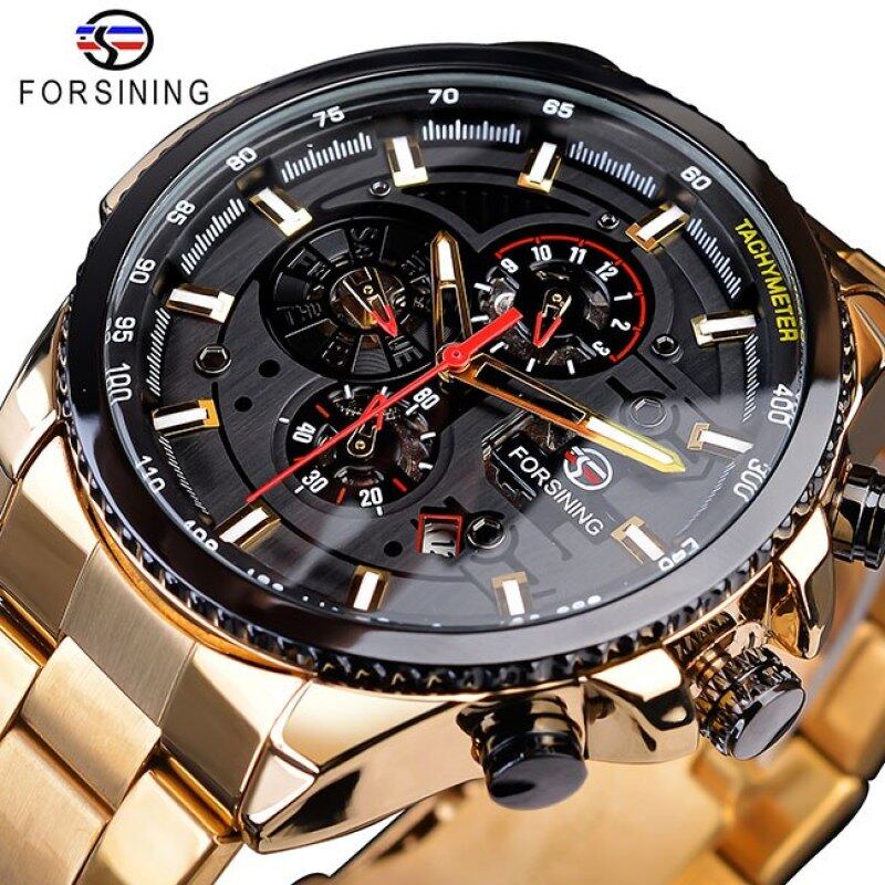 Forsining 2020 Classic Black Clock Steampunk Series Complete Calendar Mens Sport Mechanical Automatic Watches Top Brand Luxury Malaysia
