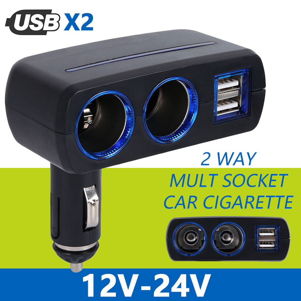2 Way 12V Dual USB Car Charger For Huawei Samsung Xiaomi Oppo