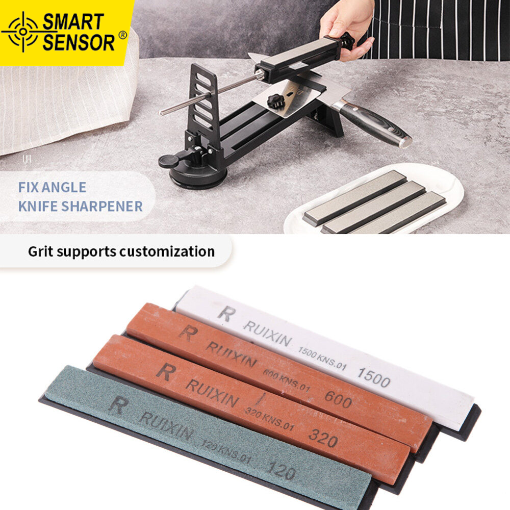 Smart Sensor Fixed-angle Knife Sharpener Kit Knife Grinder Professional Fine Medium Coarse 4 Sharpening Stones 120# 320# 600# 1500# for Knife Scissors