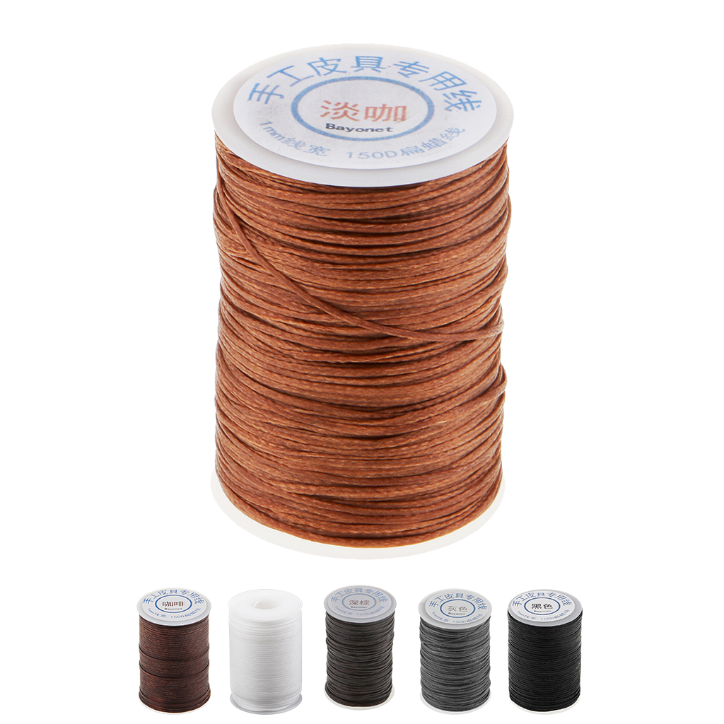 Blesiya 1 Cuộn Chỉ Sáp May Vá Chắc Chắn Polyester Dài 60M Phụ Kiện Thủ Công Bằng Da Đường Kính 1Mm