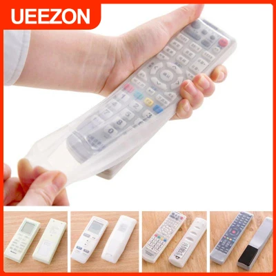 UEEZON 1pc 18.5cm/21cm/16cm/12cm Transparent Silicone Waterproof Dust-Proof TV Remote Control Cover Protector Cover Air Condition Remote Control Case Cover Dust-Proof Protective Case