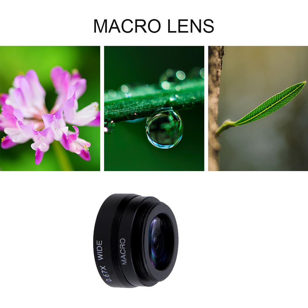 3 in 1 Fish Eye+ Wide Angle+ Macro Camera Lens Kit for Phone