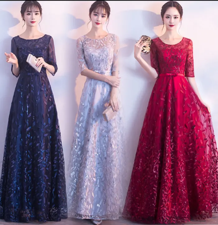 Long sleeve a line gown Clearance