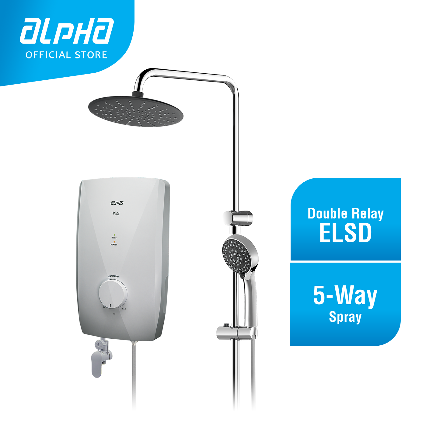 ALPHA - V10 E Rain Shower Instant Water Heater (Non Pump) | Lazada