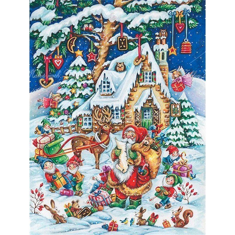 PhotoCustom Christmas Painting By Numbers Acrylic Paints Decorative Paintings Christmas Tree Picture Home Decoration