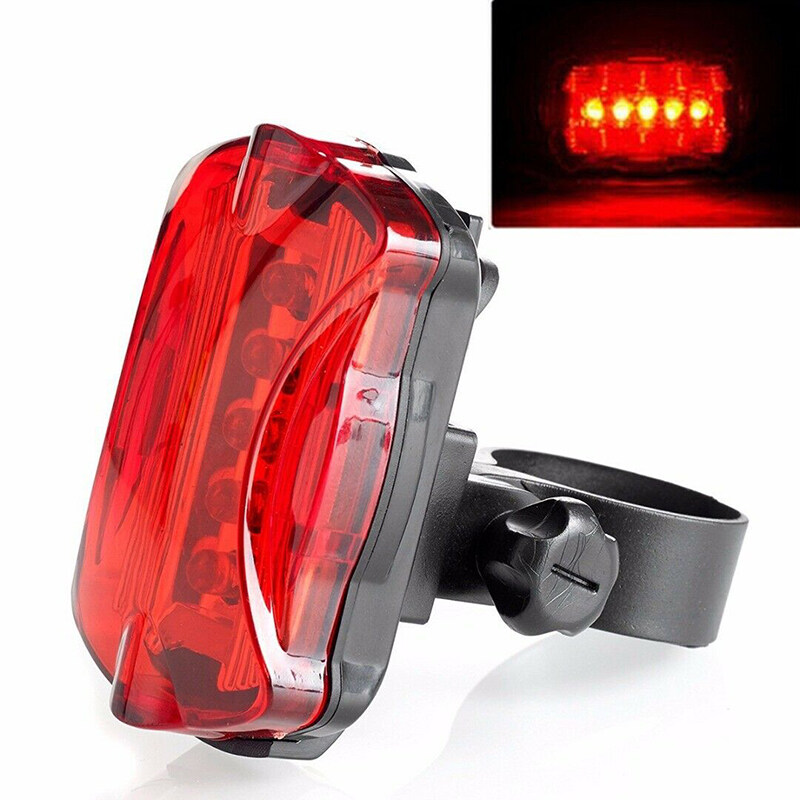 Waterproof 5 LED Lamp Bike Bicycle Front Head Light+Rear Safety Flashlight 2 Set