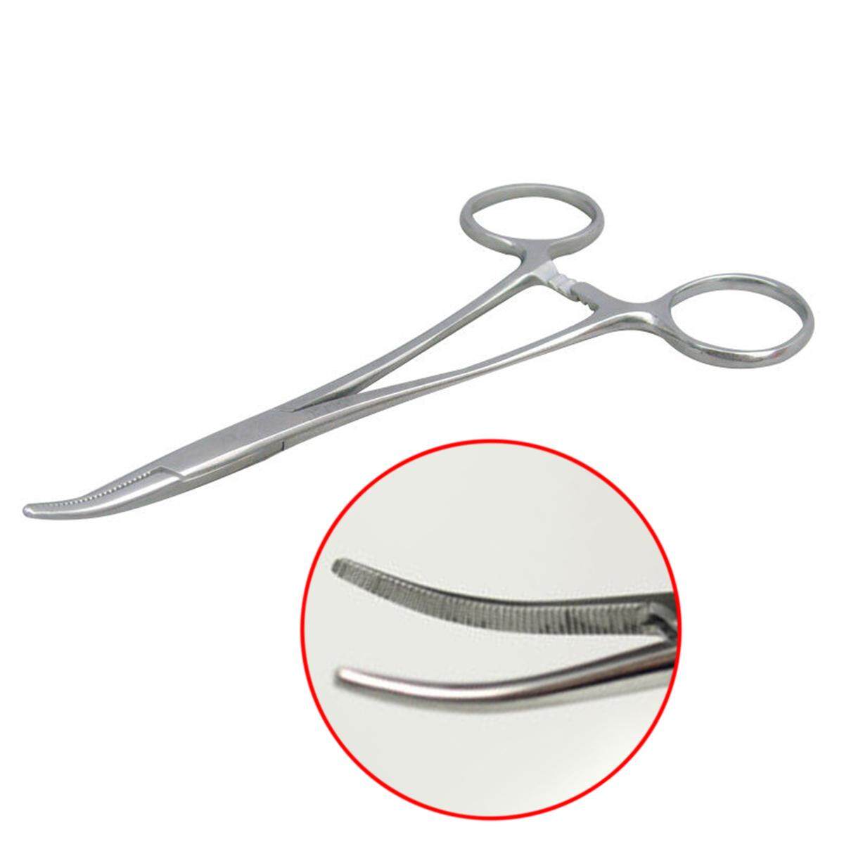 idealhere New 12.5cm Stainless Steel Fishing Curved Tip Hemostat Locking Clamps Forceps