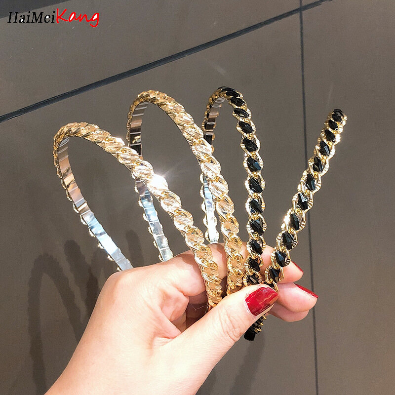 1Pc High Quality Metal Gem Temperament Hair Band Chain Headband Hair Accessories