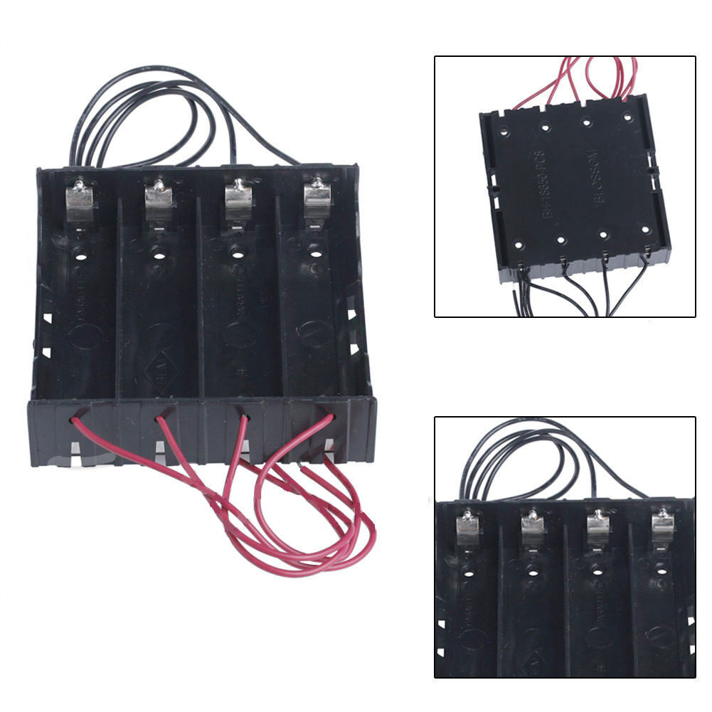 Original Diymore 3.7V 18650 Intelligent Battery Charger,4 slot Battery Holder,18650 Battery Storage Case Plastic Box Holder Leads with 4 Slots