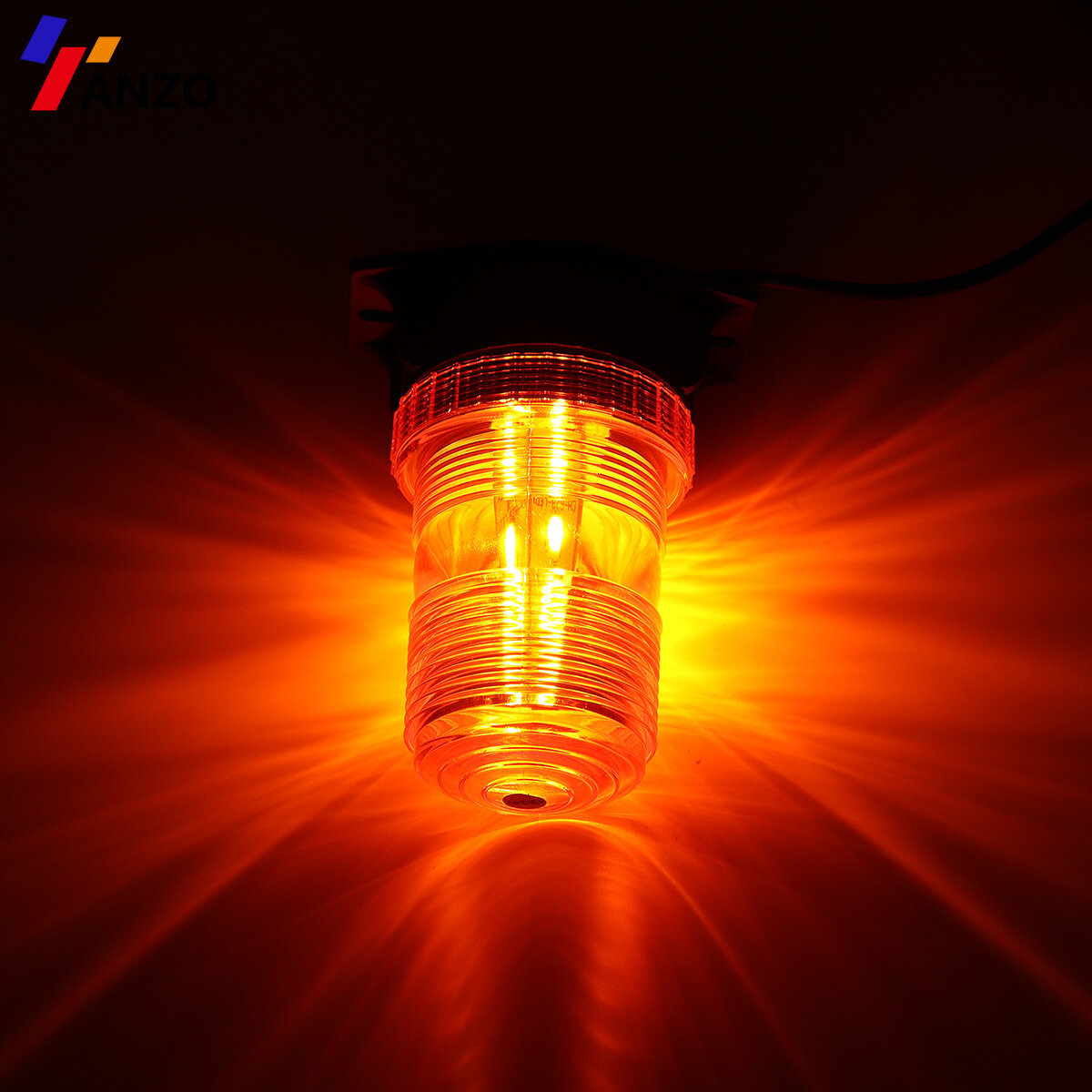 原文 Rotating Car LED Emergency Light IP65 Waterproof Hazard Warning Strobe Light Flexible Flashing Beacon Warning Light With Car Charger DC12-24V For RV Camper ATV Tractor lamp