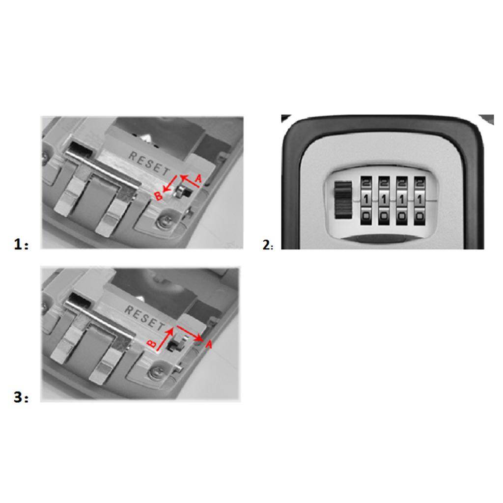 Blesiya 4 Digit Combination Key Lock Box Wall Mount Safe Security Storage Case 2pcs
