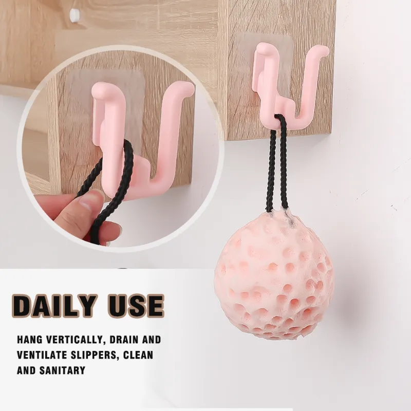 2 Chiếc Móc Treo Dép Dán Tường Giá Lưu Trữ Giày Đồ Để Giày Kệ Phòng Tắm Móc Treo Treo Tường Móc Treo Giày