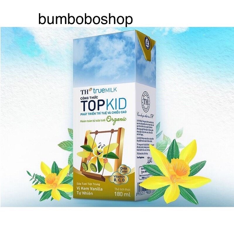 (GIAO 4H TPHCM) lốc 4 hộp sữa TH TOPKID ORGANIC 180ml