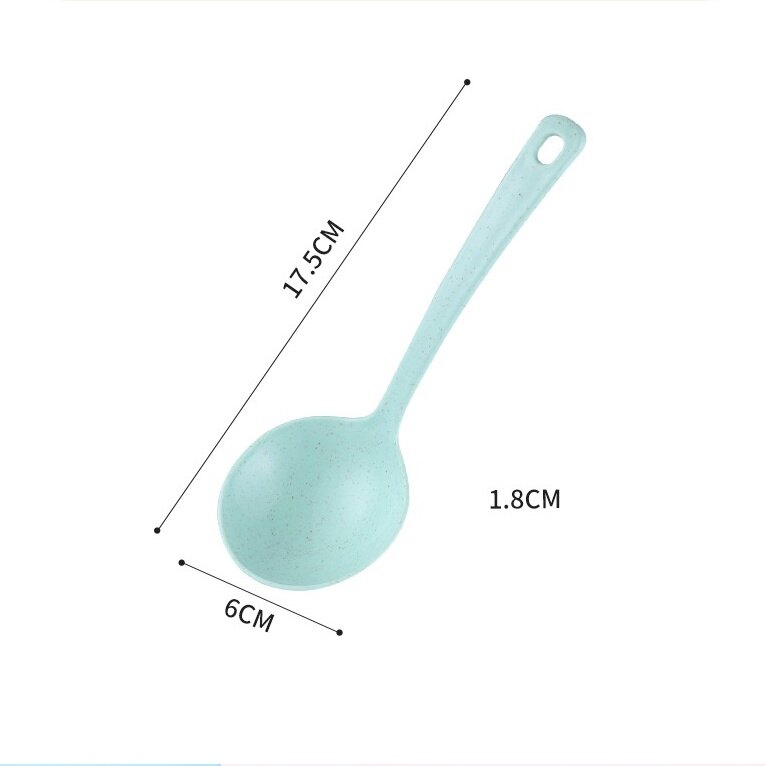 Candy Color Soup Spoon Wheat Stalk Spoon Kitchen Healthy Tableware Dining Table Spoon