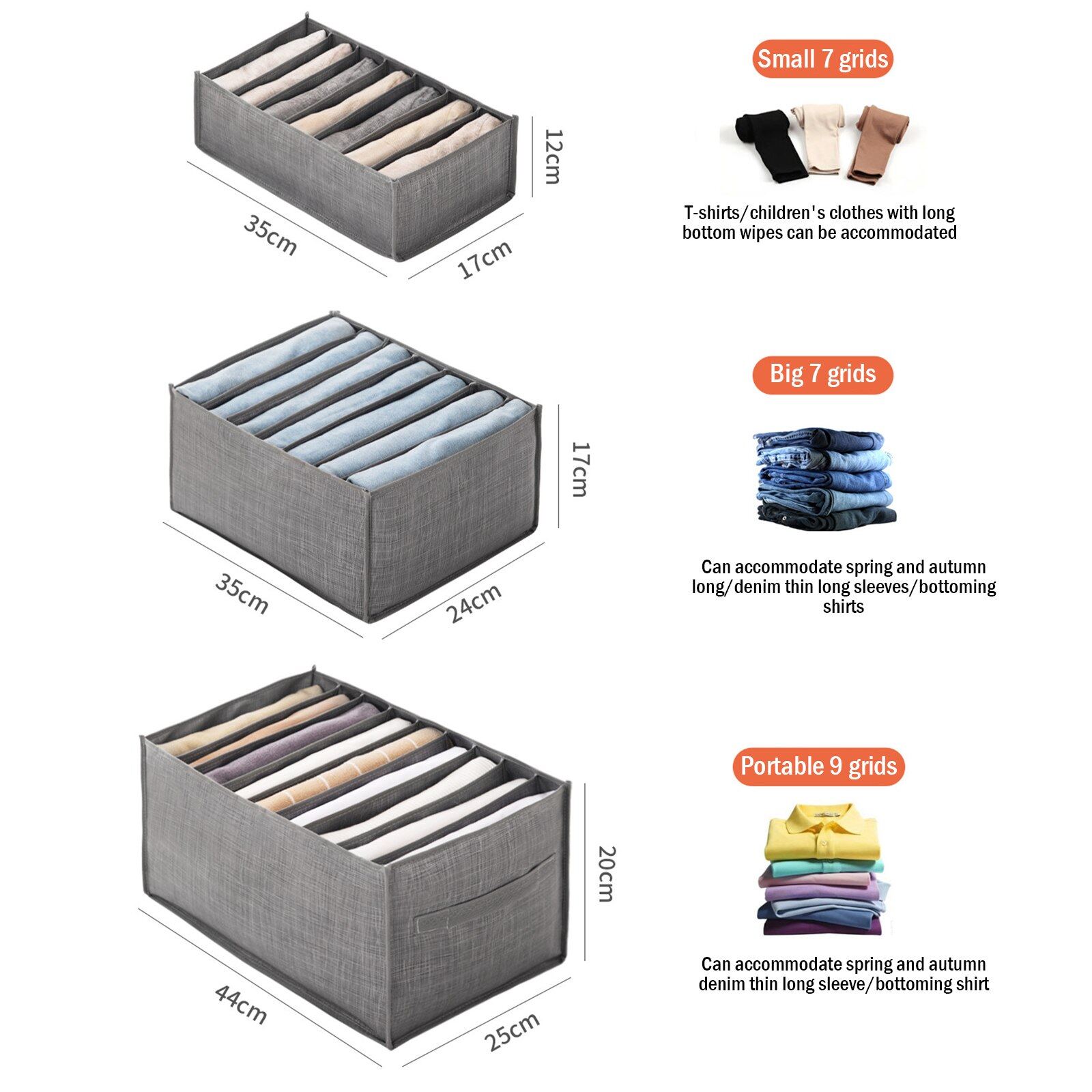 Jeans Compartment Storage Box Closet Clothes Drawer Mesh Separation Box Stacking Pants Drawer Divider Can Washed Home Organizer