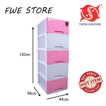 Twins Dolphin Color 5 Stage Plastic Drawer Storage Cabinet Lazada