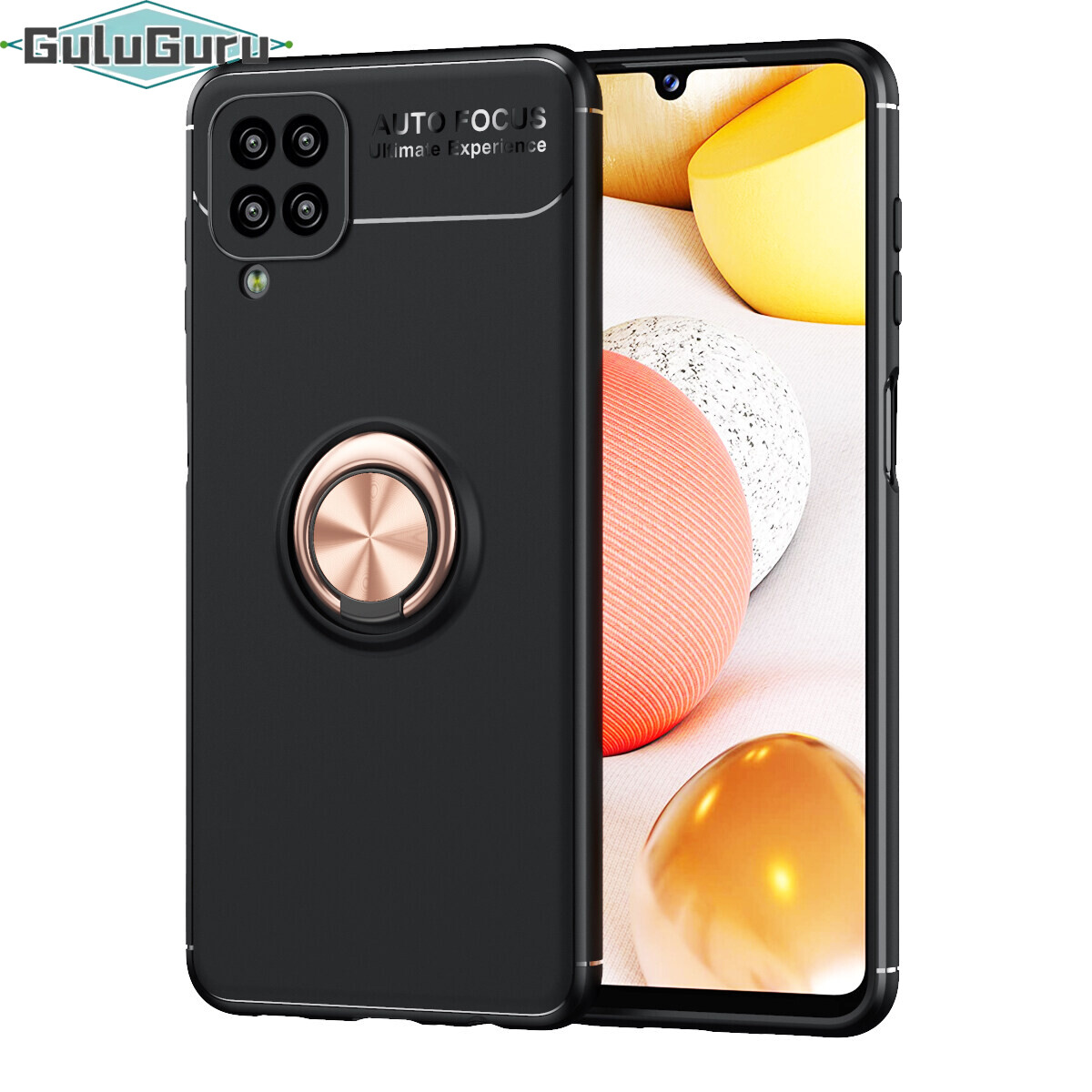 For Samsung A12 Case Soft TPU Case Back Cover Shell, with 360° Rotating Ring Holder Kickstand, Can work with Car Mount, Impact Resistant